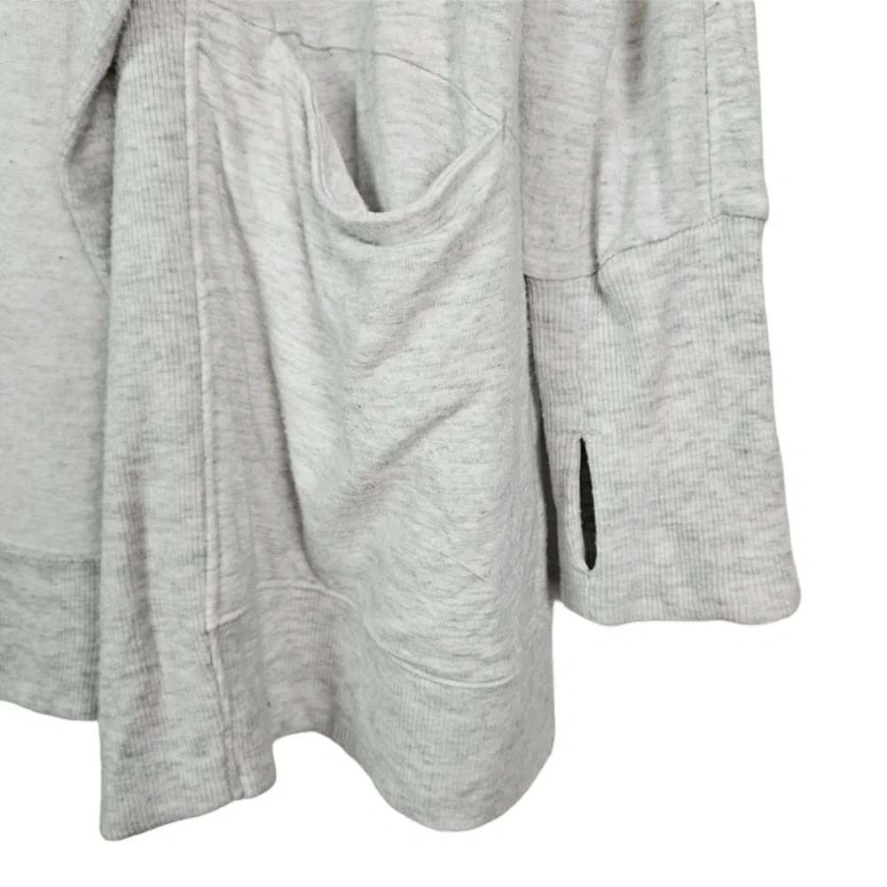 Athleta Light Gray Open-Front Draped Cardigan - Picture 5 of 8